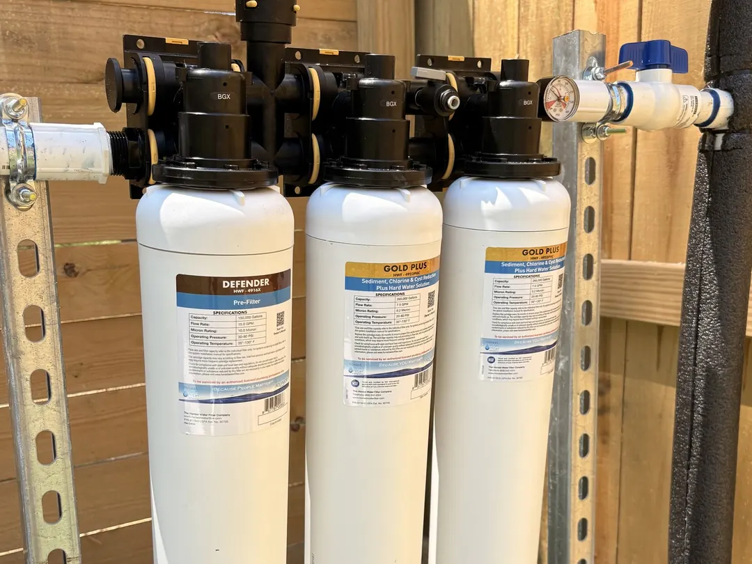 Apache Gold whole-home system installed at the exterior main water line